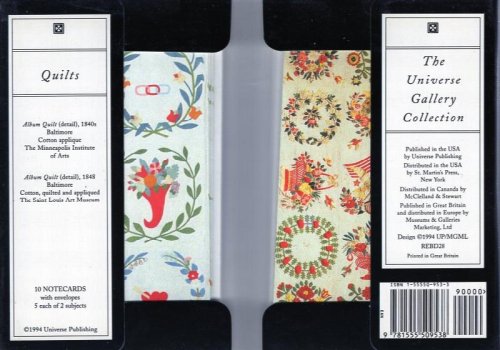 Quilts: 10 Notecards with envelopes 5 each of 2 envelopes, 5 eac h of 2 subjects