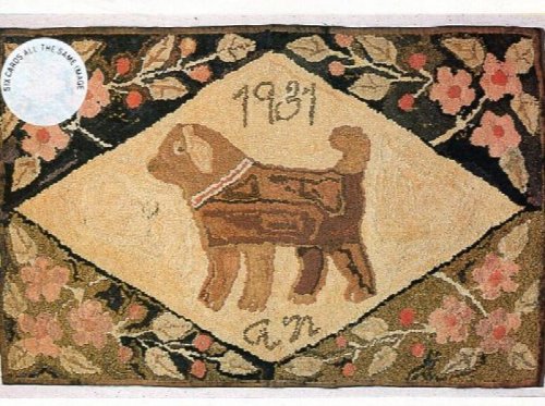6 post cards of a hooked rug made in 1931