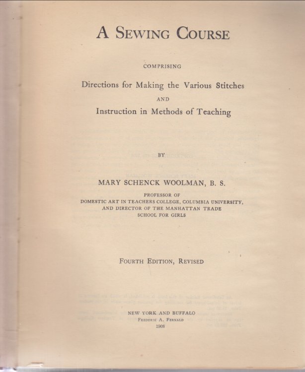 Sewing Course comprising directions for making the various stitch es