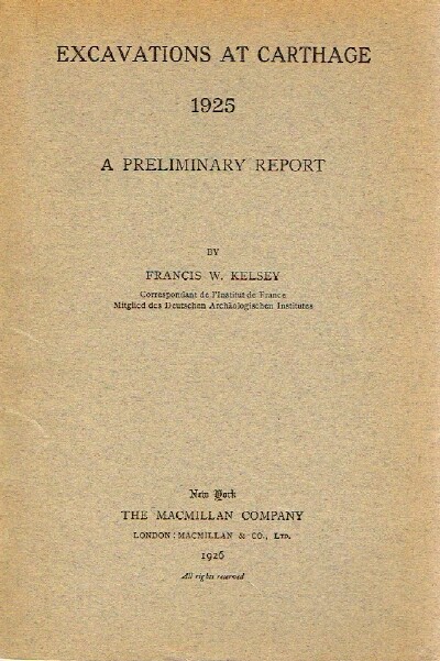 Excavations at Carthage, 1925: A Preliminary Report