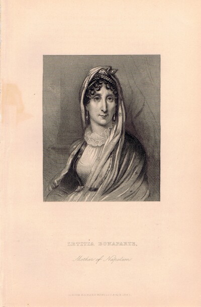 Letitia Bonaparte, Mother of Napoleon (Steel Engraving)