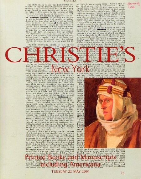 Printed Books and Manuscripts including Americana and Jack Kerouac's Typescript Scroll of On the Road and the Oxford 1922 Edition of T. E. Lawrence's Seven Pillars of Wisdom (22 May 2001)