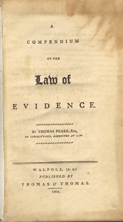 A Compendium of the Law of Evidence