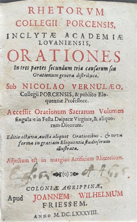 Rhetorum Collegii Porcensis, Inclytae Academiae Lovaniensis, Orationes