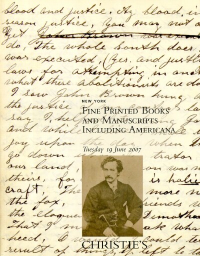 Fine Printed Books and Manuscripts including Americana (19 June 2007)