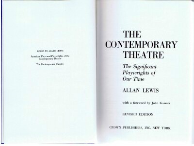 THE CONTEMPORARY THEATRE: THE SIGNIFICANT PLAYWRIGHTS OF OUR TIME
