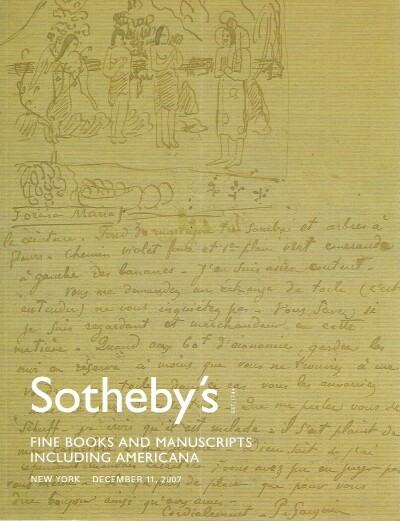 FINE BOOKS AND MANUSCRIPTS INCLUDING AMERICANA (11 Dec 2007)