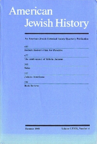 American Jewish History (Summer 1990 - Volume LXXIX, Number 4)