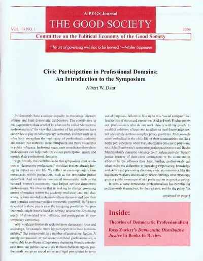 The Good Society: A PEGS Journal (Vol. 13, No. 1, 2004)