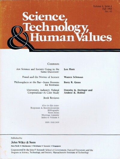 Science, Technology, & Human Values (Vol. 8, Issue 4, Fall 1983, No. 45)