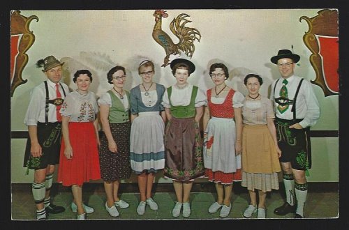 FRANKENMUTH BAVARIAN INN, EMPLOYEES IN AUTHENTIC BAVARIAN COSTUMES, FRANKENMUTH, MICHIGAN