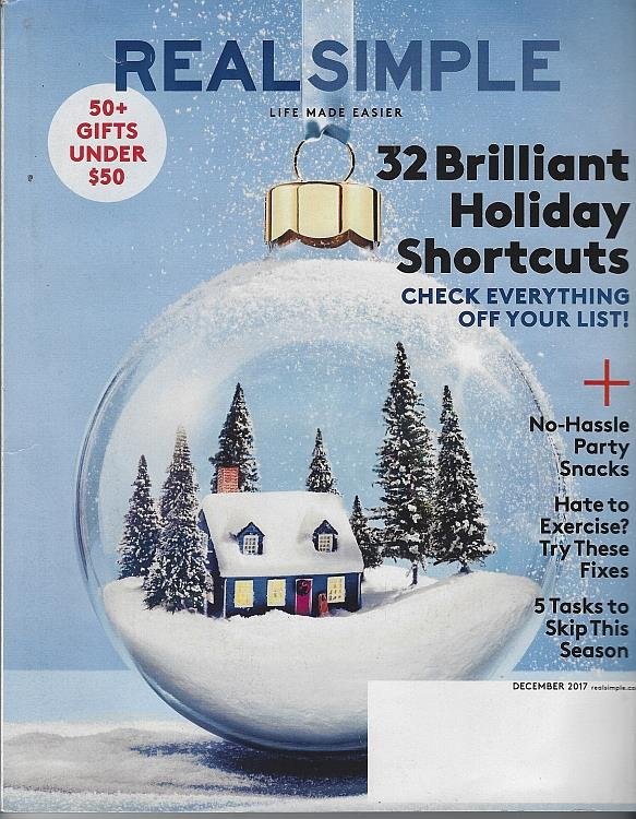 REAL SIMPLE MAGAZINE DECEMBER 2017