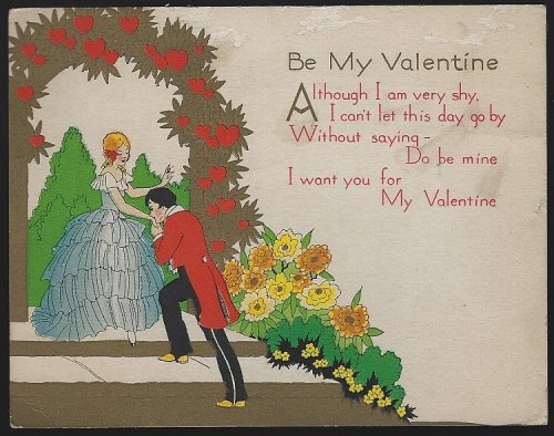 VINTAGE VALENTINE CARD WITH PRINCE AND PRINCESS