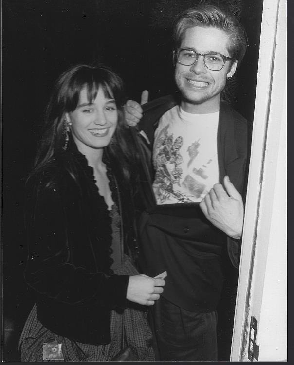 ORIGINAL PHOTOGRAPH BRAD PITT WITH JILL SCHOELEN AT WRAP PARTY