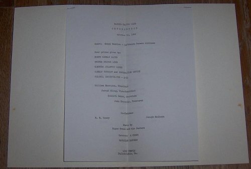 VINTAGE MENU FOR MARINE TRAVEL CLUB, OKTOBERFEST, LULU TEMPLE, PHILADELPHIA, PENNSYLVANIA