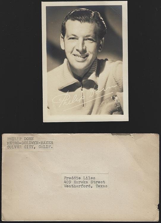 VINTAGE ORIGINAL STUDIO SIGNED PHOTOGRAPH OF PHILIP DORN WITH ORIGINAL ENVELOPE
