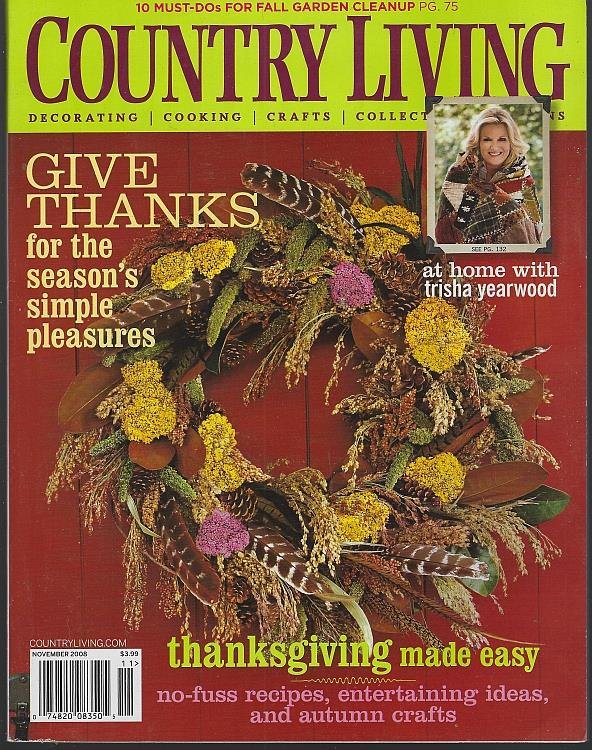 COUNTRY LIVING MAGAZINE NOVEMBER 2008