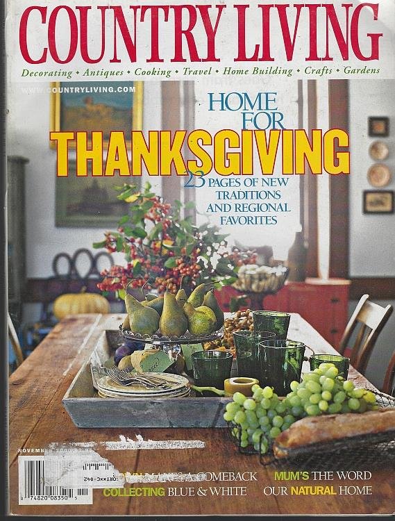 COUNTRY LIVING MAGAZINE NOVEMBER 2000