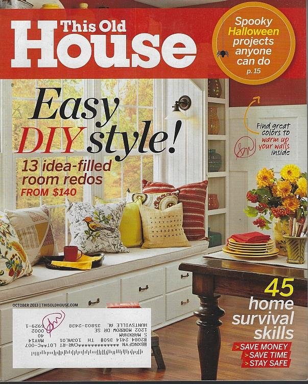 THIS OLD HOUSE MAGAZINE OCTOBER 2013
