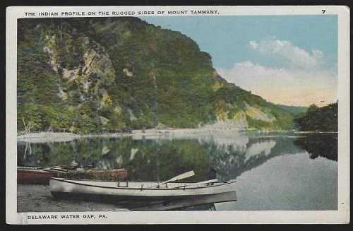 INDIAN PROFILE ON MOUNT TAMMANY, DELAWARE WATER GAP, PENNSYLVANIA