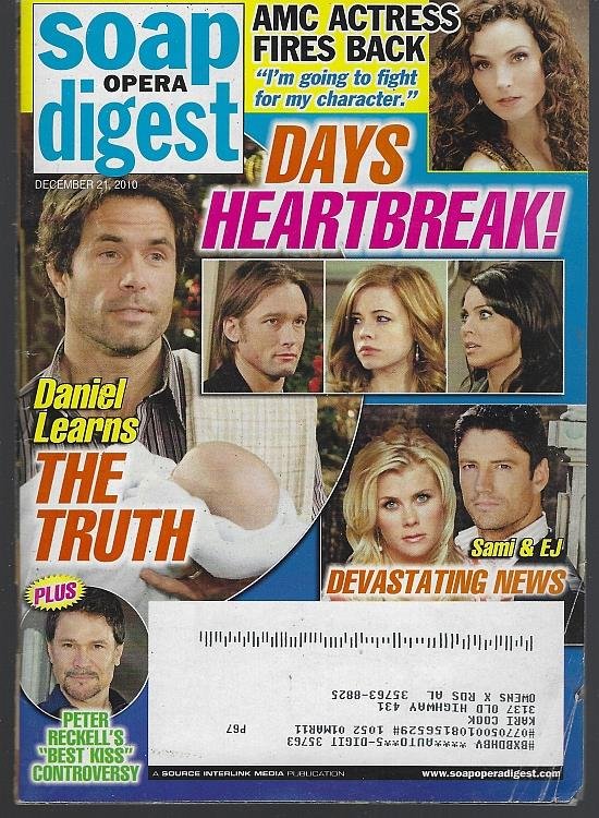 SOAP OPERA DIGEST DECEMBER 21, 2010