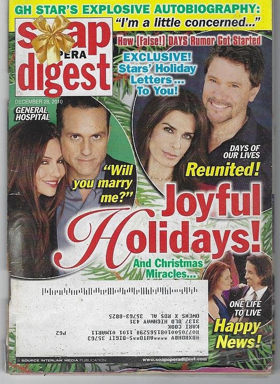 SOAP OPERA DIGEST DECEMBER 28, 2010