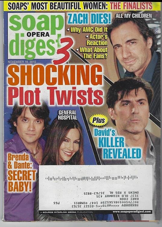 SOAP OPERA DIGEST NOVEMBER 16, 2010