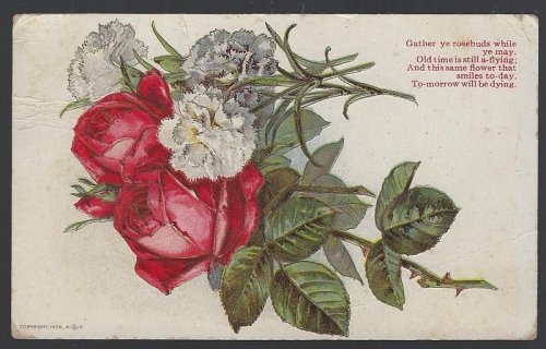 BOUQUET OF ROSES GATHER YE ROSEBUDS WHILE YE MAY