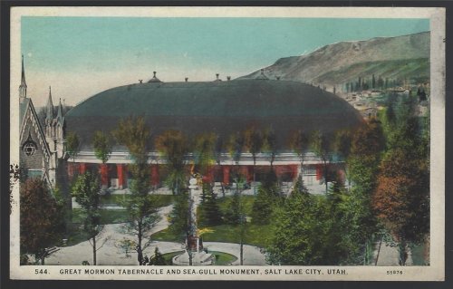 GREAT MORMON TABERNACLE AND SEA GULL MONUMENT, SALT LAKE CITY, UTAH