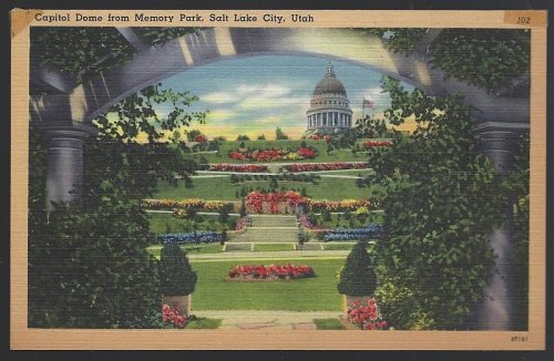 CAPITOL DOME FROM MEMORY PARK, SALT LAKE CITY, UTAH