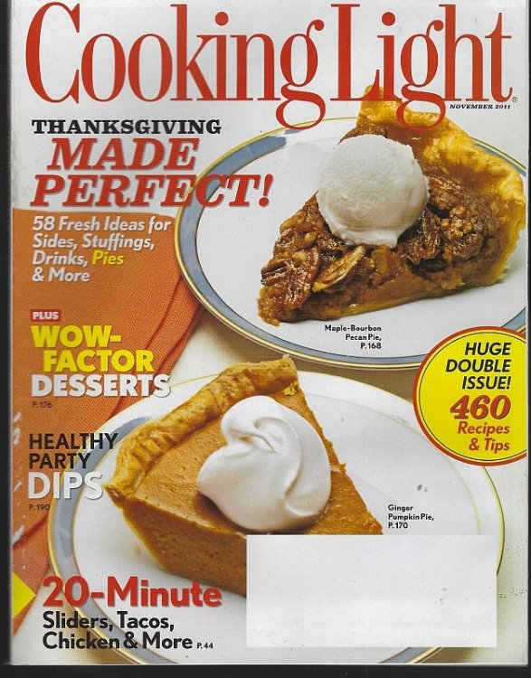 COOKING LIGHT MAGAZINE NOVEMBER 2011