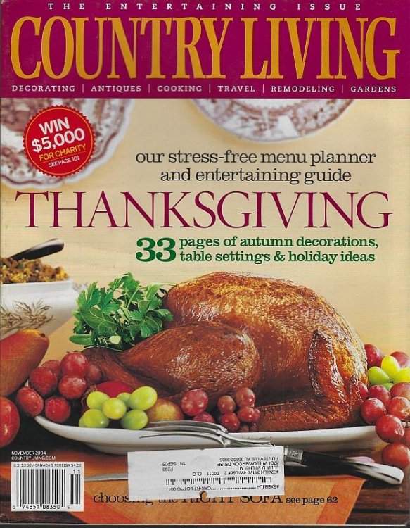 COUNTRY LIVING MAGAZINE NOVEMBER 2004