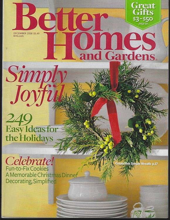 BETTER HOMES AND GARDENS MAGAZINE DECEMBER 2008