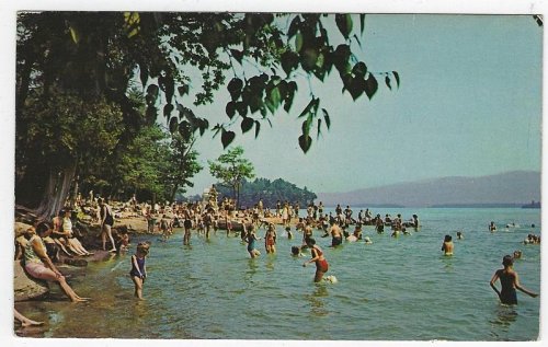 PUBLIC CAMP SITE AND BEACH AT HEARTHSTONE STATE PARK, LAKE GEORGE, NEW YORK