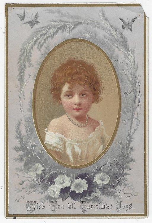 CHRISTMAS JOYS CARD WITH LOVELY GIRL