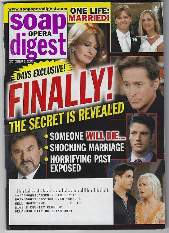 SOAP OPERA DIGEST OCTOBER 2, 2007