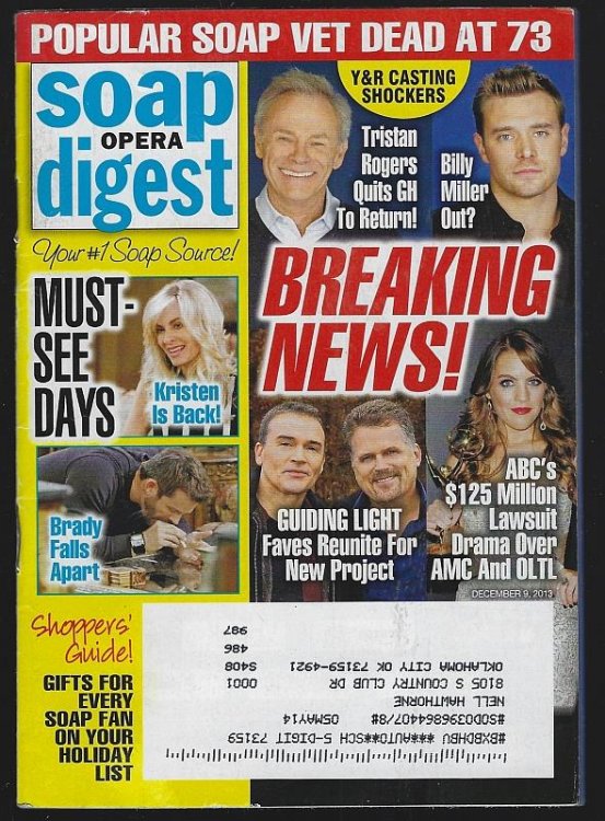 SOAP OPERA DIGEST DECEMBER 9, 2013