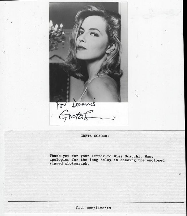 AUTOGRAPHED PHOTOGRAPH OF GRETA SCACCHI