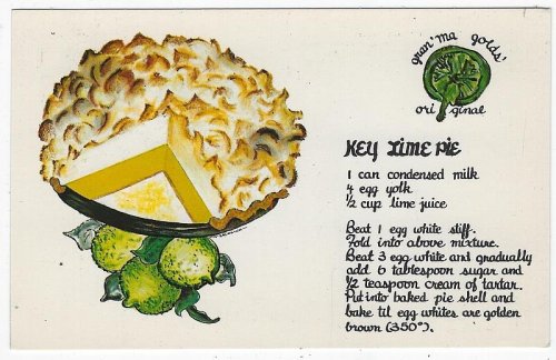 RECIPE POSTCARD KEY LIME PIE