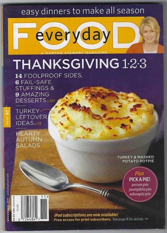 EVERYDAY FOOD MAGAZINE NOVEMBER 2011