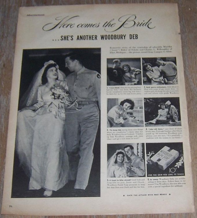 1943 BRIDE WOODBURY DEB MAGAZINE ADVERTISEMENT