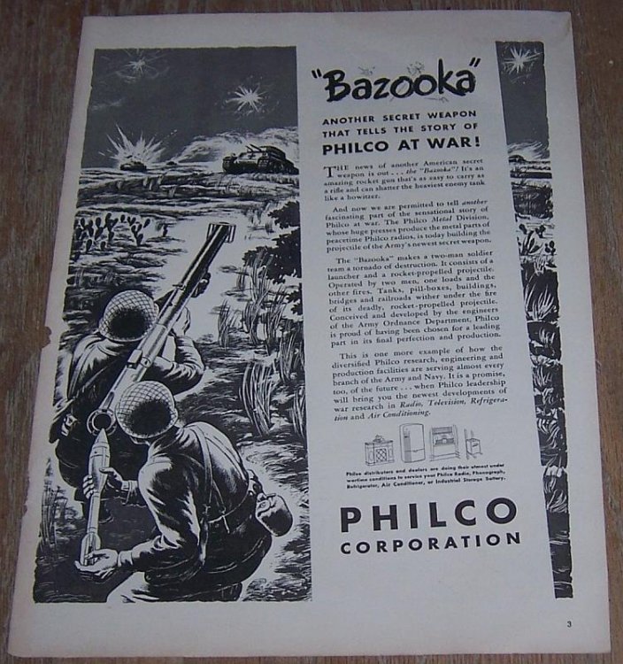 1943 PHILCO WORLD WAR II LIFE MAGAZINE ADVERTISMENT