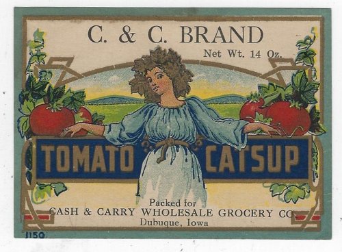 C AND C BRAND TOMATO CATSUP BOTTLE LABEL