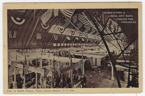 INTERIOR OF MANUFACTURES AND LIBERAL ARTS BUILDING, SYRACUSE FAIR, SYRACUSE, NEW YORK