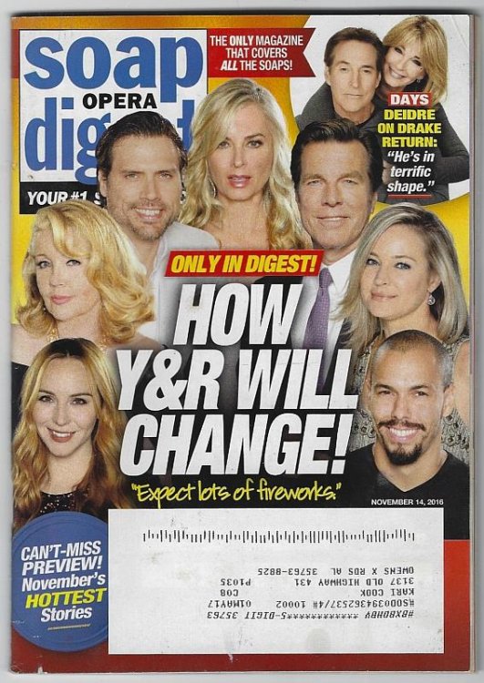 SOAP OPERA DIGEST NOVEMBER 14, 2016
