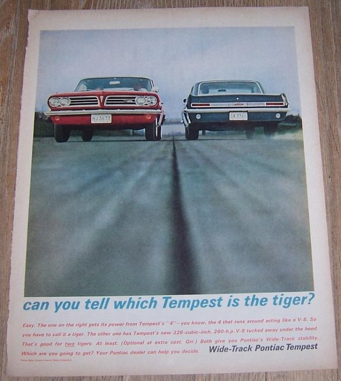 1963 WIDE TRACK PONTIAC TEMPEST SATURDAY EVENING POST MAGAZINE ADVERTISEMENT
