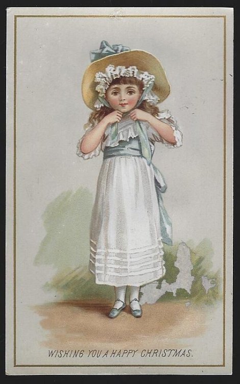 WISHING YOU A HAPPY CHRISTMAS CARD WITH LOVELY YOUNG GIRL