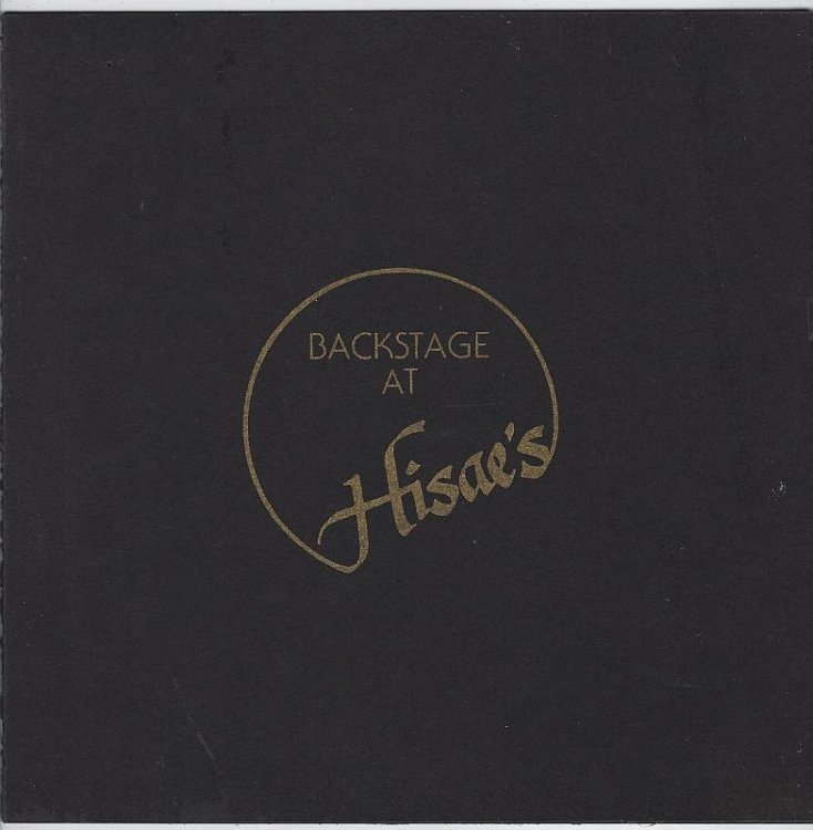 MENU BACKSTAGE AT HISAE'S, NEW YORK CITY