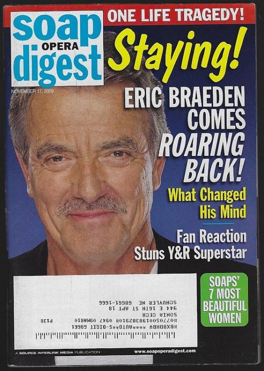 SOAP OPERA DIGEST NOVEMBER 17, 2009