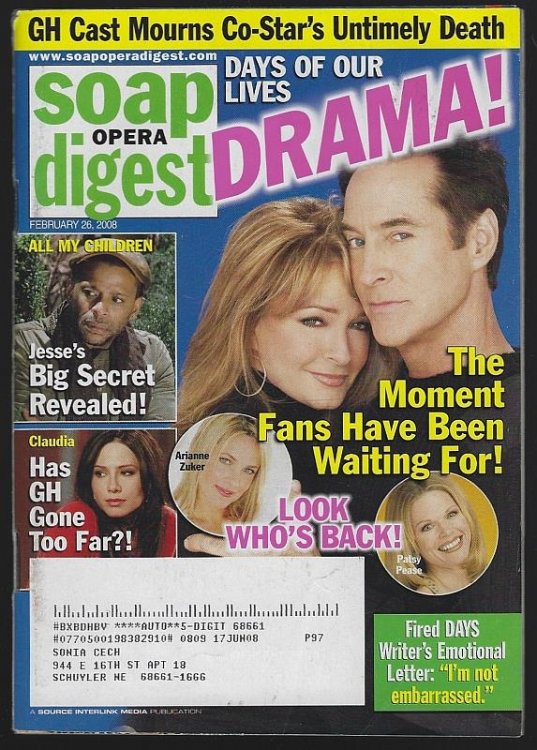 SOAP OPERA DIGEST FEBRUARY 26, 2008